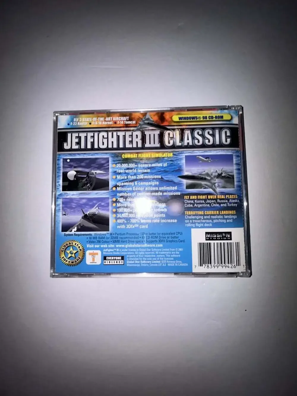 Jetfighter III Classic Combat Flight Simulator PC CD-ROM